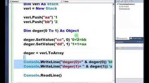 Visual Basic .NET - Ders 327 : Stack Sınıfı-ToArray