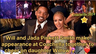 Will and Jada Pinkett Smith make appearance at Coachella together to cheer on daughter Willow👩‍🎤🎤