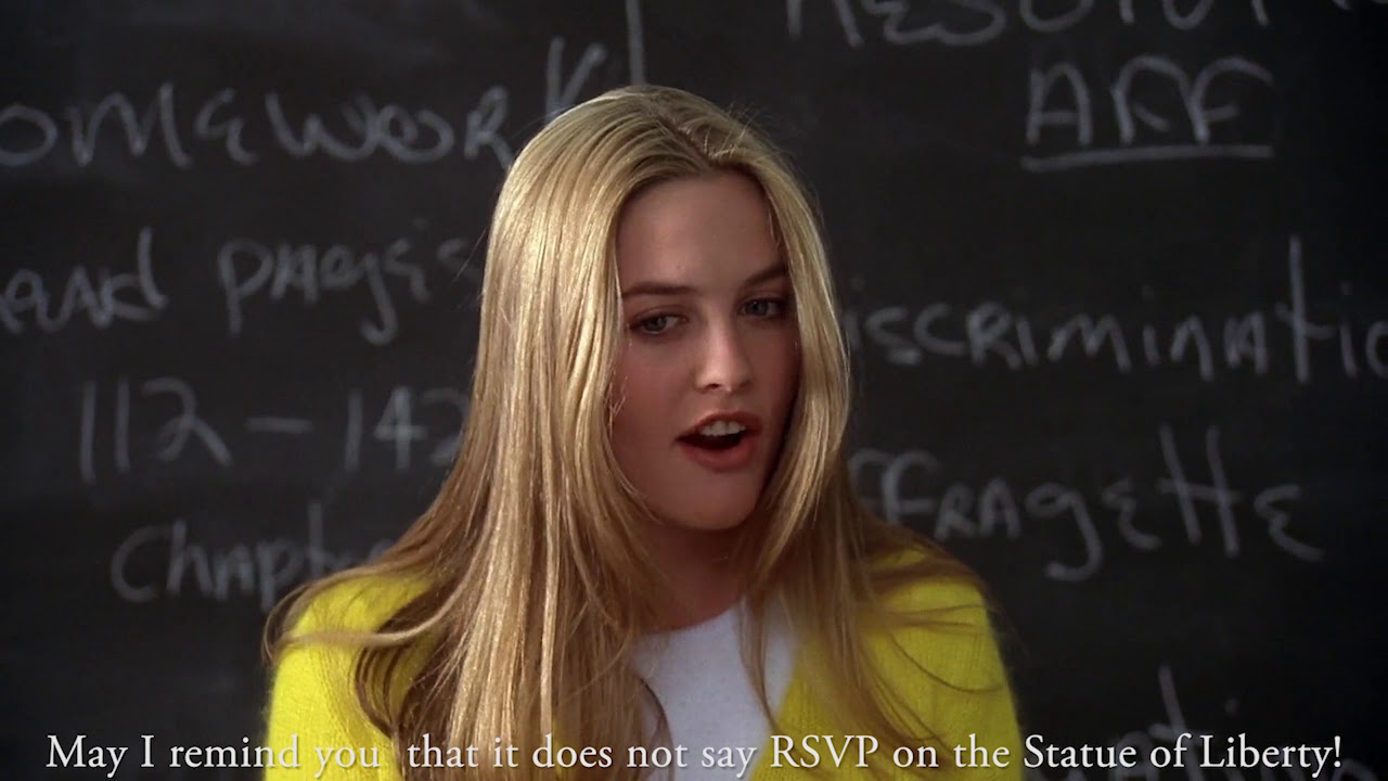 Clueless - Doesn't say RSVP on Statue of Liberty
