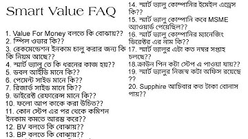 Smart Value FAQ.. Part 4