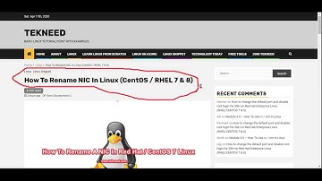 How To Rename NIC In Linux (CentOS/RHEL 7 and 8)
