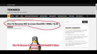 How To Rename NIC In Linux (CentOS/RHEL 7 and 8)