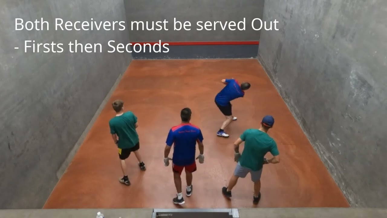 5. Doubles while playing Rugby Fives on a Rugby Fives Court and a