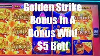 😁 Golden Strike $5 Bet Bonus In A Bonus Win On Mega Miner! (Preview From An Upcoming Video)