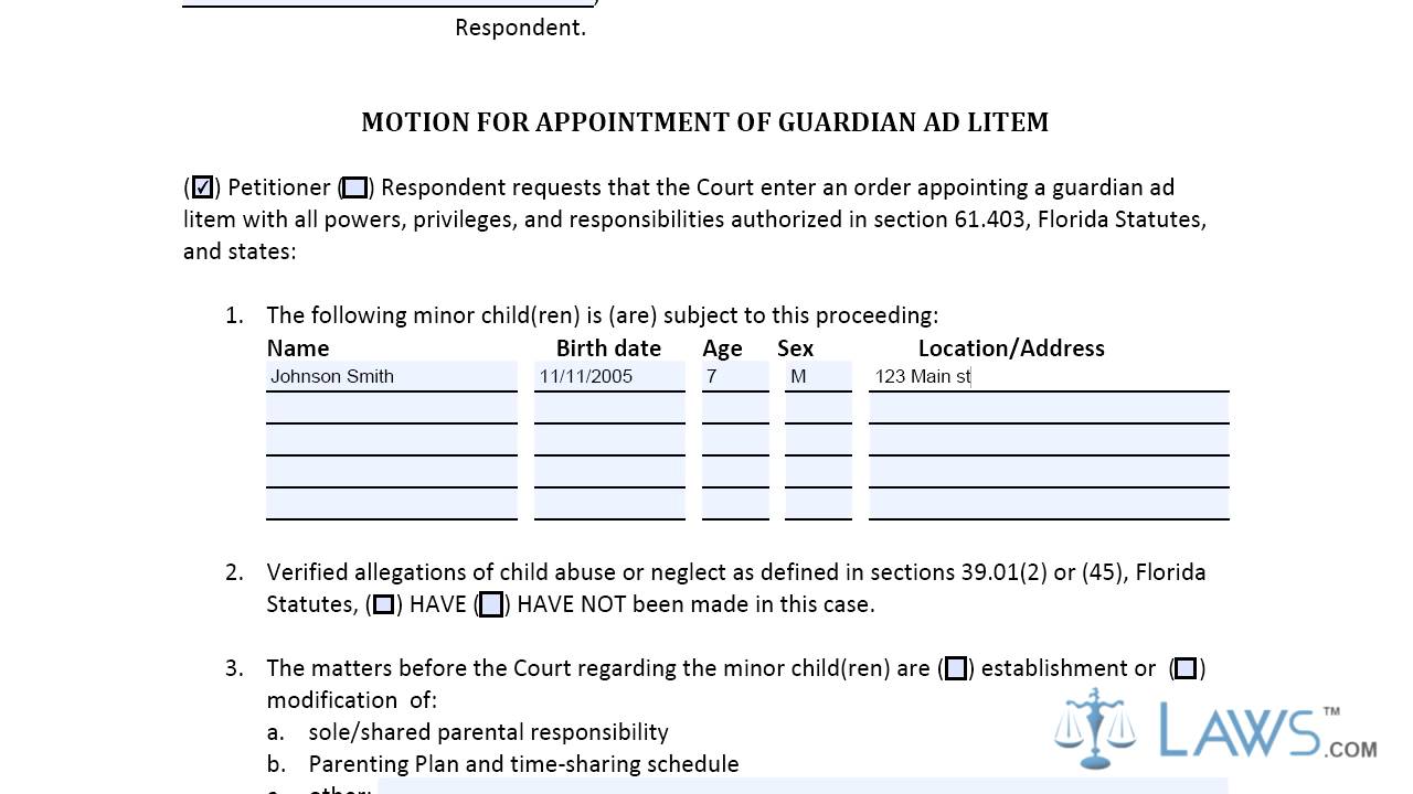 What is a guardian ad litem report?