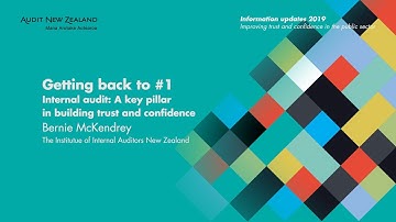 Internal audit: A key pillar in building trust and confidence  – Bernie McKendrey