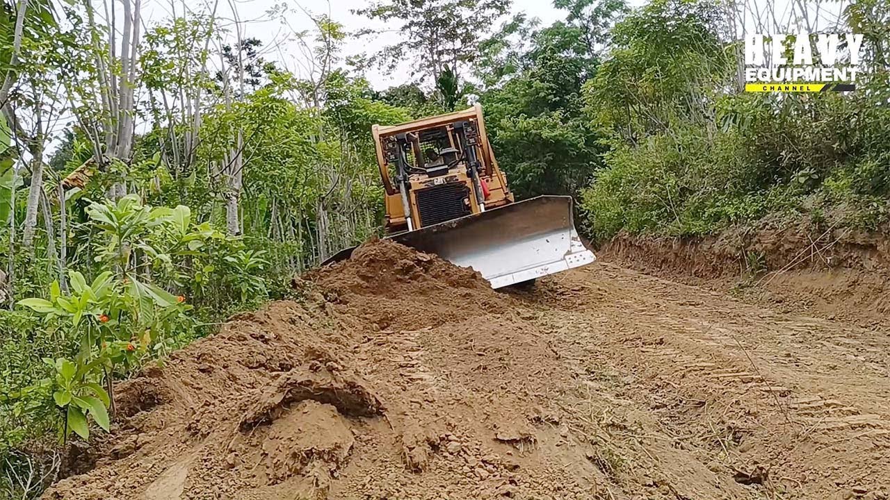 Caterpillar D6R XL Bulldozer Operator Excellent Work Smoothing Plantation Roads