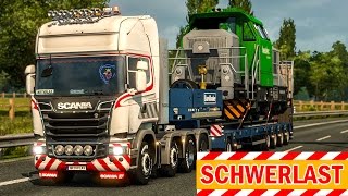 SCHWERLAST-TRANSPORT: 61 Tonnen-Lok auf dem LKW! | EURO TRUCK SIMULATOR 2 Heavy Cargo Pack screenshot 3