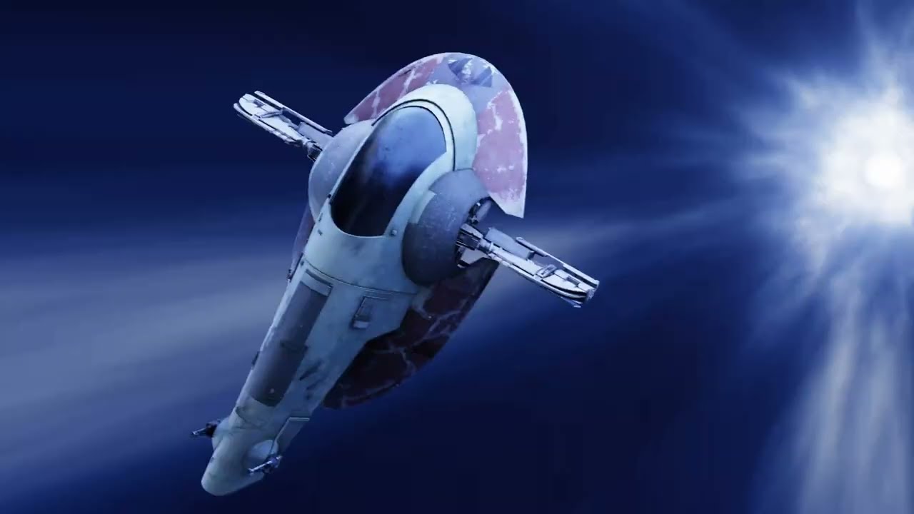 Millennium Falcon vs Slave 1 Dogfight Blender YouTube