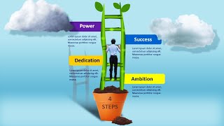 Create 4 Success Steps Slide in PowerPoint Tutorial No 983