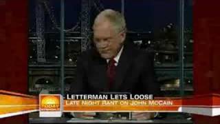 LETTERMAN PISSED AT LIAR MCSTAIN MCCAIN!