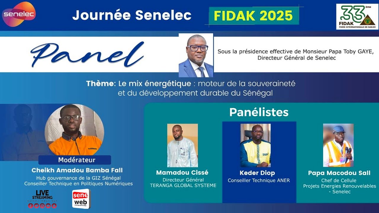 Suivez le Panel de la Senelec sur la transition énergétique, de l’innovation et de la digitalisation