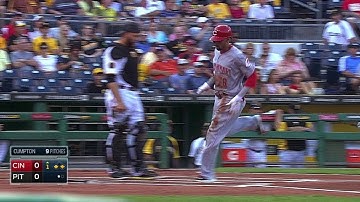 CIN@PIT: Votto drives in Hamilton with an RBI single