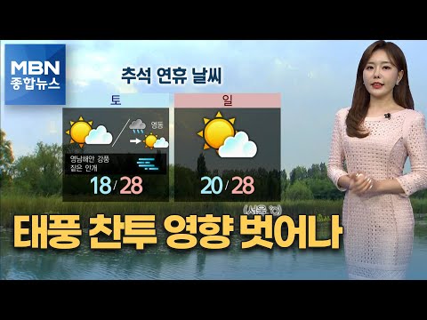 [종합뉴스 날씨] 태풍 찬투 영향 벗어나…주말 맑고 큰 일교차 [MBN 종합뉴스]