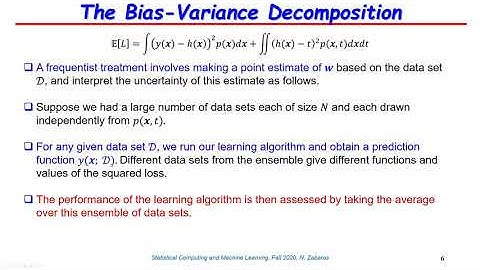 Lecture 21 - Bias-Variance Decomposition