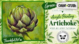 Green Artichoke - Color Crush 2026 - Acrylic Painting Tutorial