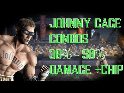 Mortal Kombat 9 - Johnny Cage: Combos 38% - 58% Damage (+Chip) [2016] [60 FPS]