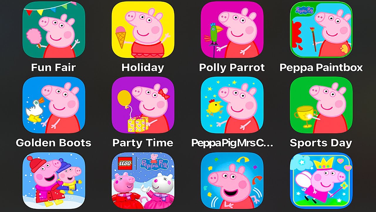 Peppa Pig, Fun Fair Peppa Pig, Holiday Adventures Peppa Pig, Polly Parrot Peppa Pig, Paintbox World
