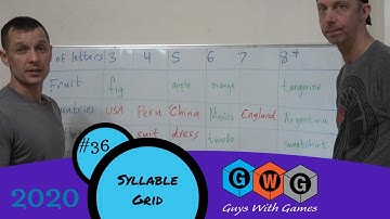 ESL Games (GWG) #36 Syllable Grid