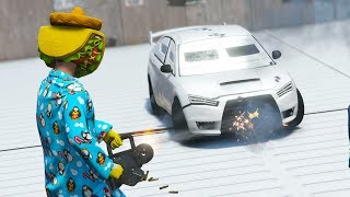 MINIGUN vs KURUMA en la NIEVE! - GTA V ONLINE - GTA 5 ONLINE