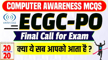 ECGC PO 2022 Most Important Computer Awareness Questions | Last Minute Strategy | Expected MCQs RRB