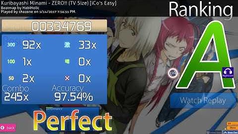 osu! Zero!!! Nightcore mod on