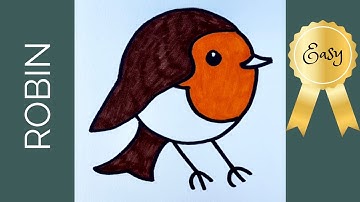 Beginners how to draw a cartoon robin - VERY EASY