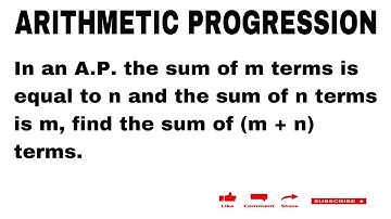 In an A.P. the sum of m terms is equal to n and the sum of n terms is m, find the sum of (m + n)…..