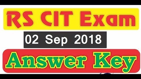 RSCIT Answer Key 2019 - Set A B C D Official Answer key RKCL