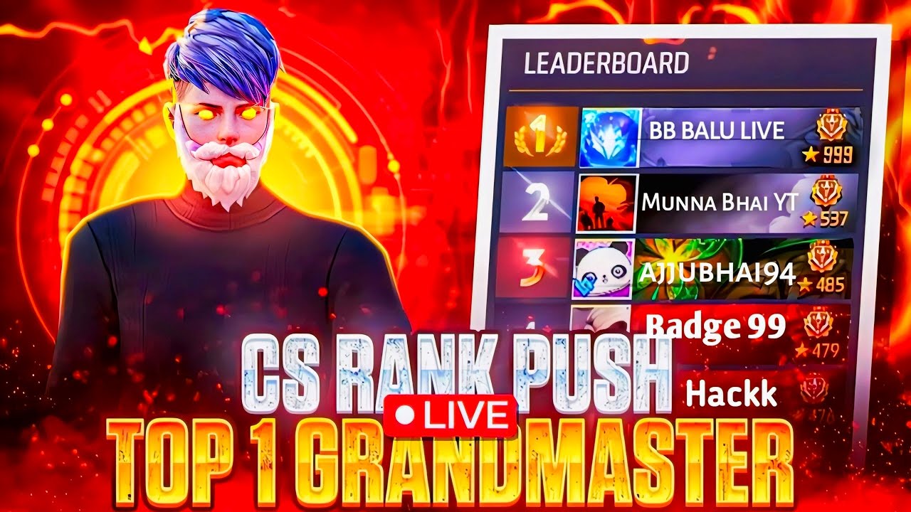 TELUGU FREE FIRE CS RANK PUSH TOP 1 GRANDMASTER COME ON GUYS - YouTube