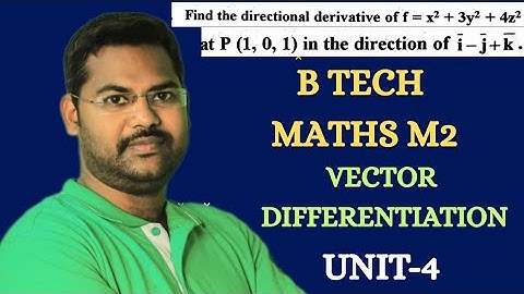 Find Directional derivative f =x²+3y²+4z² at P(1,0,1) in the direction of i-j+k@maths naresh eclass