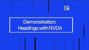 Demonstration: Headings with NVDA