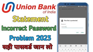 Union Bank Statement Pdf Password/Union Bank Statement Pdf Password Not Working