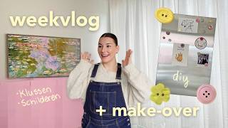 woonkamer make-over: DROOMMEUBEL maken & pinterest diy 🦢🕯️ weekvlog