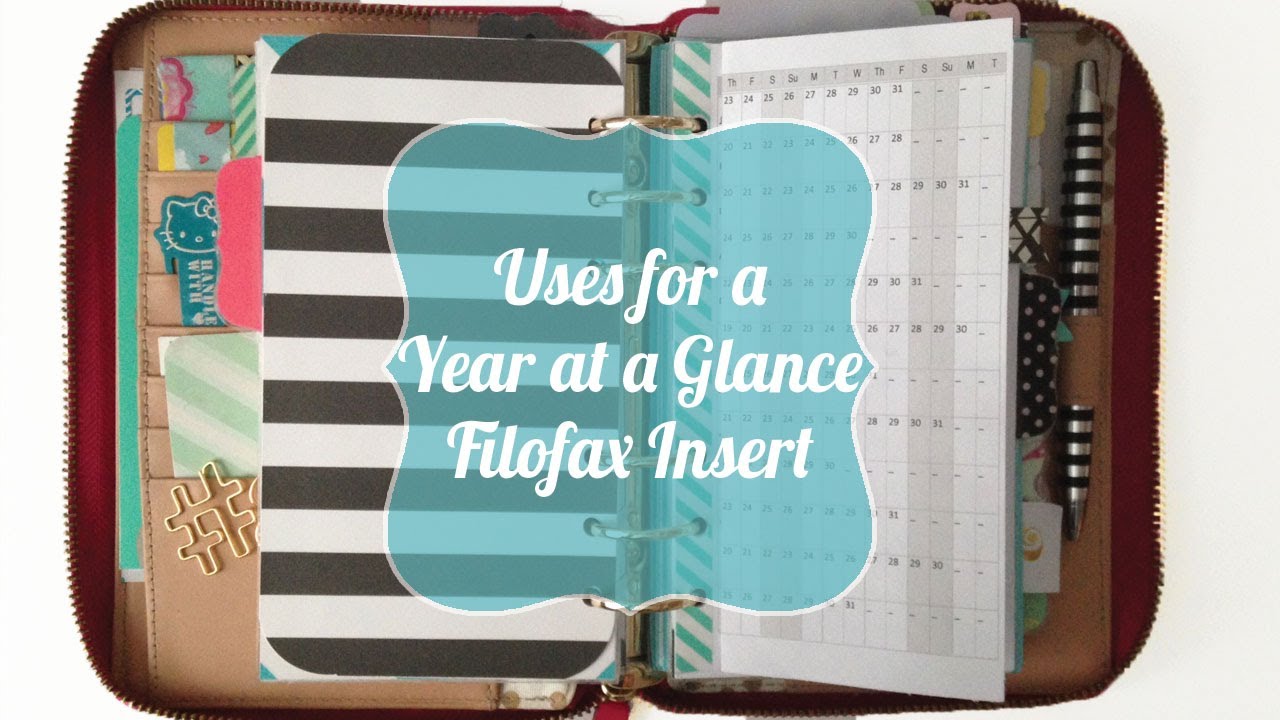 Ways to Use the Filofax Year at a Glance Insert - YouTube
