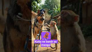 kutta ne bandr se licences maga #funny #Dog #monkey #ytshorts