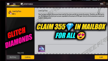 Get glitch diamond 😍 back | 355 diamond in mail box | free fire diamonds in mail box