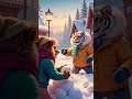 Who Wins This Snowball Fight? (Lion vs Tiger) #lionking #sittingonthedockofthebay #liontiger