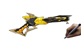 How to draw m1887 golden glare free fire