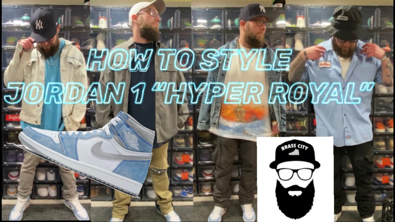 hyper royal jordan 1 outfit ideas