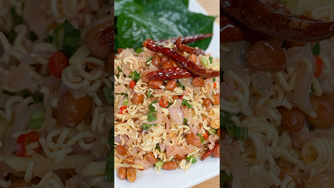 ยำแหนมมาม่ากรอบ ยำแหนมคลุก #กินได้อร่อยด้วย  #cooking