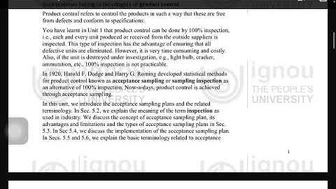 Acceptance sampling Part 1