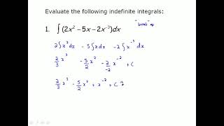 Examples: Indefinite integrals
