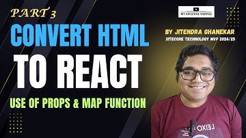 Build React Website: Convert Static HTML to React Code (Part 3) | ReactJS Tutorial | Props & Map()