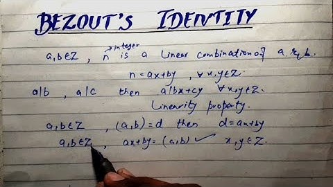 Bezouts Identity || Bezouts lemma || Linear Combination || gcd(d)=ax+by || @mutualacademy313