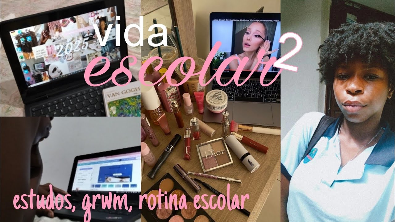 Vida escolar| rotina escolar,muitos estudos,grwm, rotina depois da escola,skin care.🩷