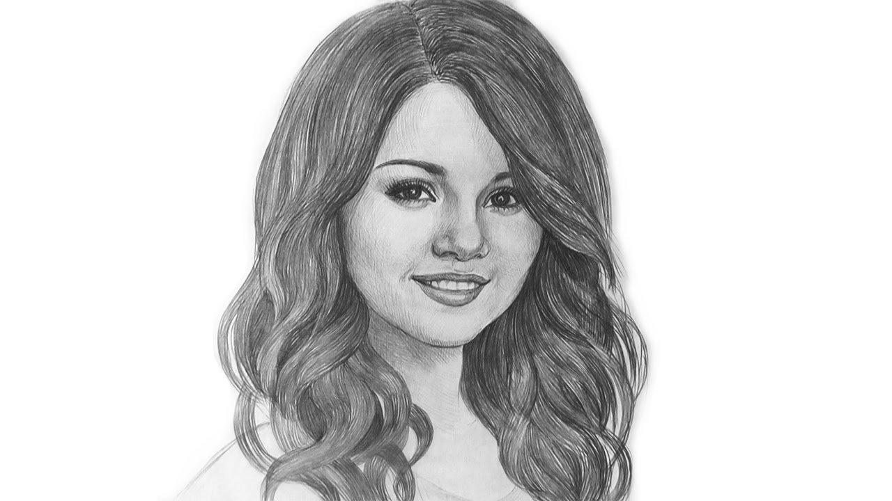 My drawing of selena gomez with pen how is it  rdrawing