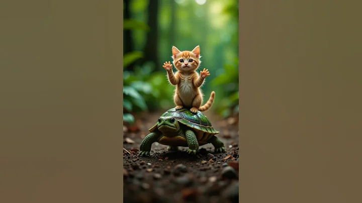 little turtle rescue ❤️❤️ | funny cat videos #shorts #ytshorts