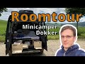 Roomtour dokker minicamper  campal campingbox mit diy erweiterungen  unser campingequipment 