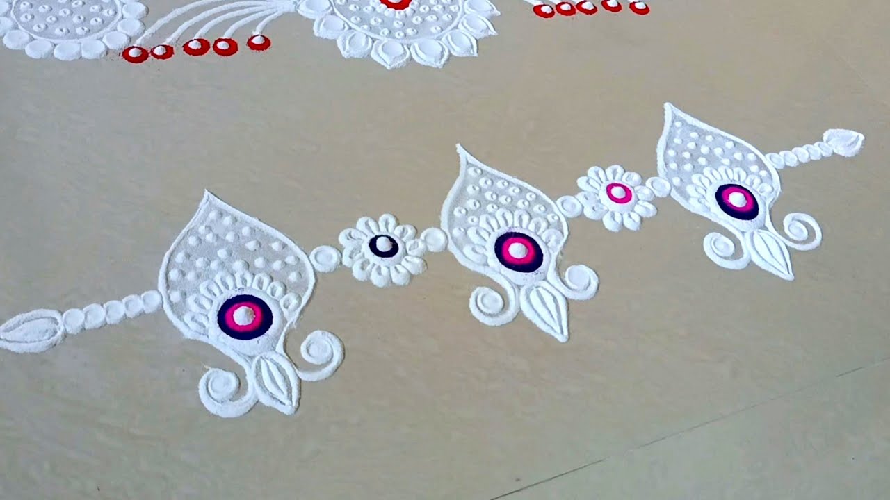 3 beautiful white colour unique border rangoli design | गारंटी से आप भी ...